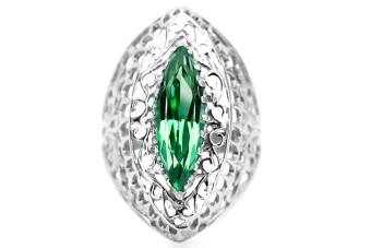 Emerald Sterling silver 925 Ring Vintage craft vrc090s